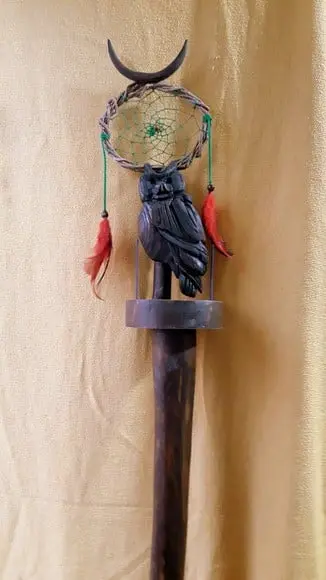 Cajado Coruja / Lua/ Filtro So Sonhos 1,80cm