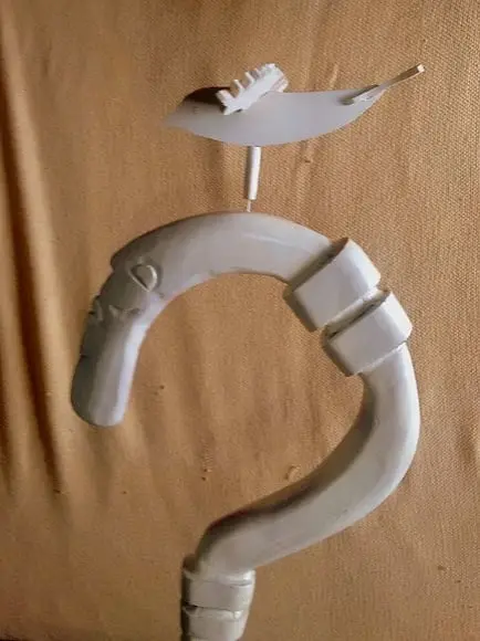 Cajado de Oxalá Entalhado, Pintado e com Pomba 1m80cm