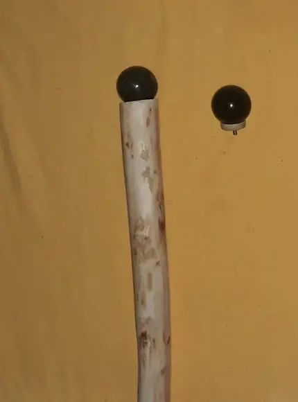 Cajado Rustico Esferas Obsidiana e Labradorita Removíveis