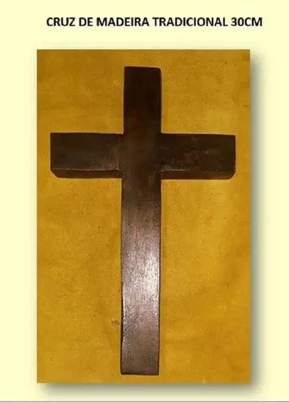 CRUZ EM MADEIRA PERSONALIZADA - 30cm