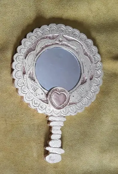Espelho / Abebé Madeira Coração 25cm