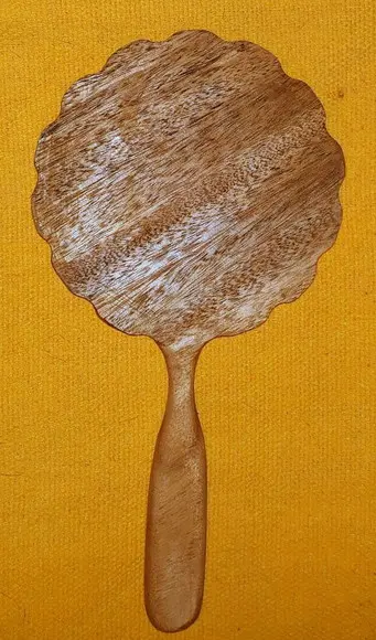 Espelho / Abebé Madeira Flor Encerado 25cm