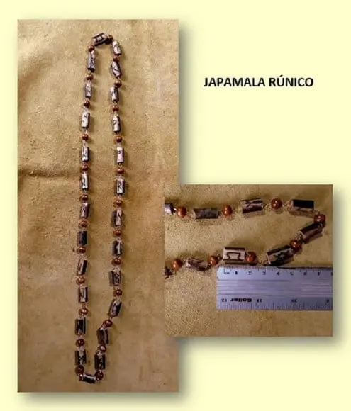 JAPAMALA RÚNICO EM MADEIRA CARVALHO (PAGAN PRAYER BEADS)