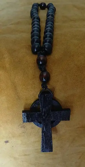 Japamala em Madeira Cruz Celta (pagan Prayer Beads)