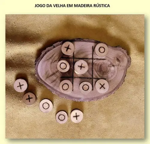 Jogo da Velha em Madeira Rustica (tamanho Aprox. 20cm)