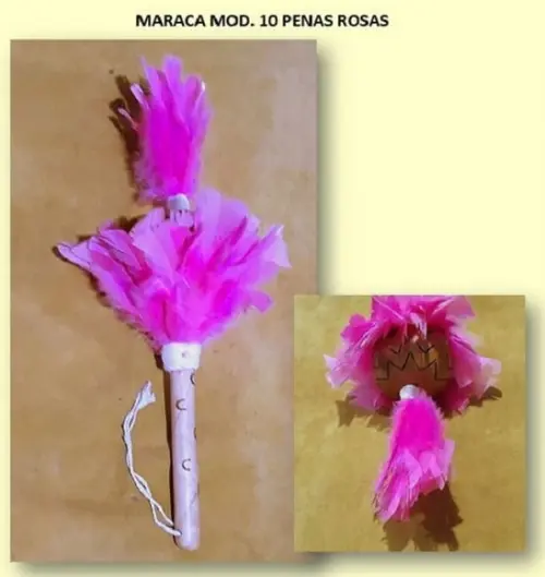 MARACA MOD.10 PENAS ROSAS