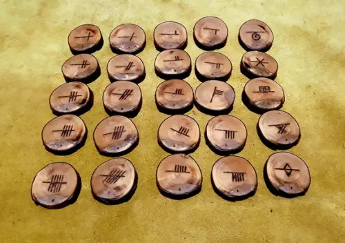 OGHAM REDONDO PAU ROSA 25 PEÇAS