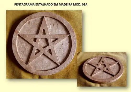 PENTAGRAMA ENTALHADO EM MADEIRA MOD. 03A