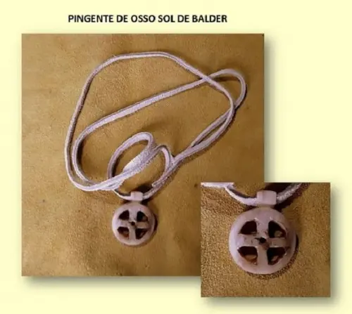Pingente Sol de Balder Osso de Boi