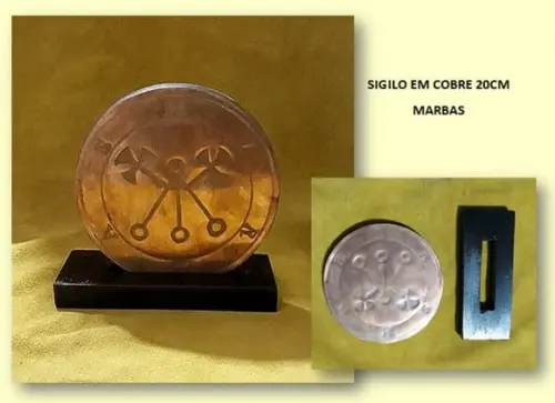 PLACA EM COBRE SIGILO DE MARBAS 20CM