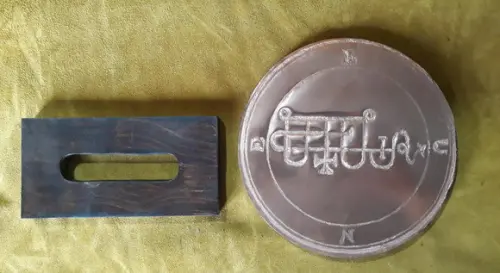 Placa em Cobre Sigilo de Bune 20cm