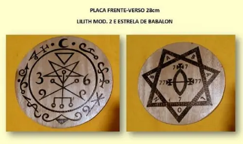 Placa Frente-verso Lilith Mod. 2 / Estrela de Babalon