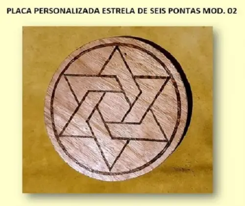 PLACA ESTRELA DE 6 PONTAS MOD. 02 28CM