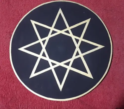 Placa Pintada Estrela 8 Pontas Pentagrama 40cm