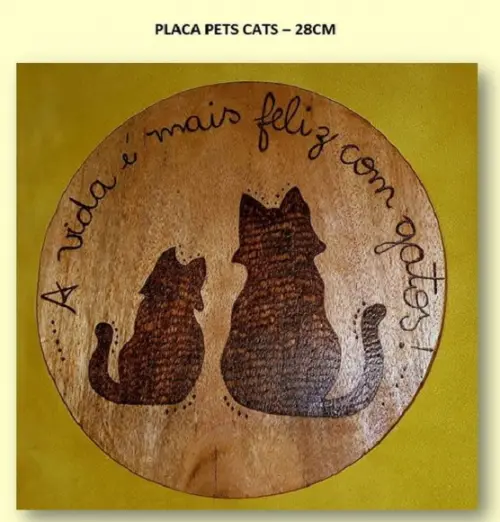 PLACA PETS CATS 28CM