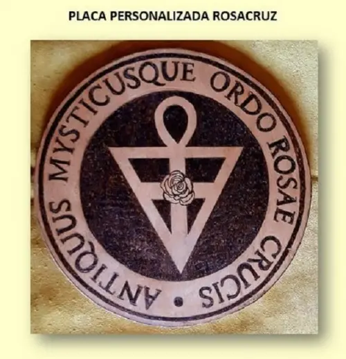 PLACA ROSA CRUZ 28CM