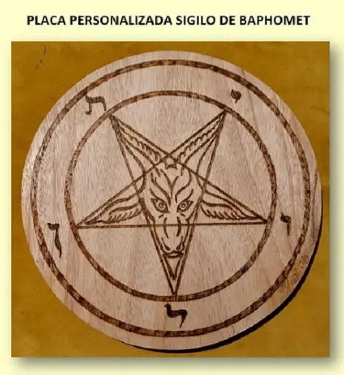 PLACA SIGILO DE BAPHOMET 28CM