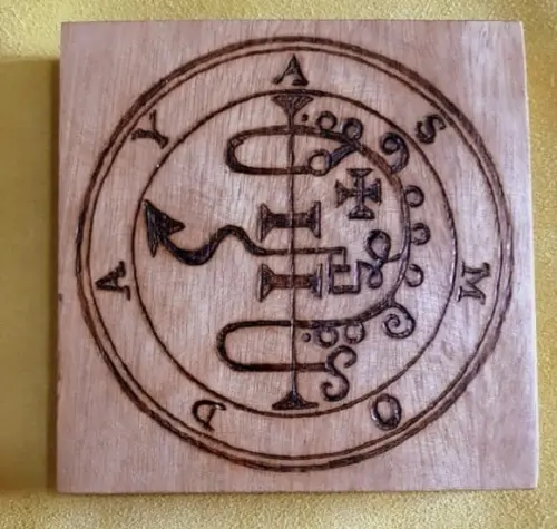 PLACA SIGILO DE ASMODAY (ASMODEU) 28CM (REDONDA OU QUADRADA)