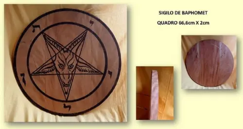 PLACA SIGILO DE BAPHOMET 66,6cm x 2 cm