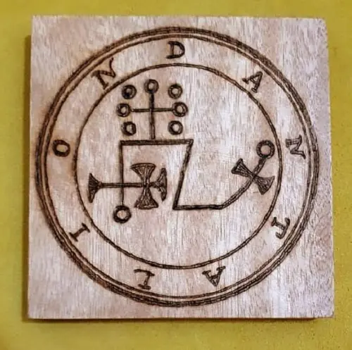 PLACA SIGILO DE DANTALION 28CM (REDONDA OU QUADRADA)
