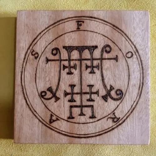 PLACA SIGILO DE FORAS 28CM (REDONDA OU QUADRADA)