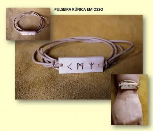 Pulseira Talismãs Runicos Osso de Boi