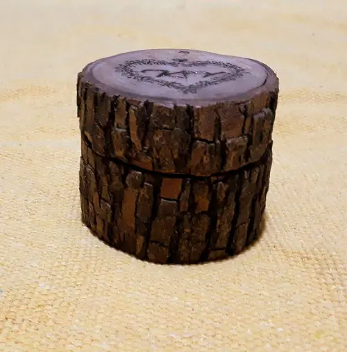 PORTA ANEL / POÇÃO TRONCO RÚSTICO CORAÇÃO 7X7X7