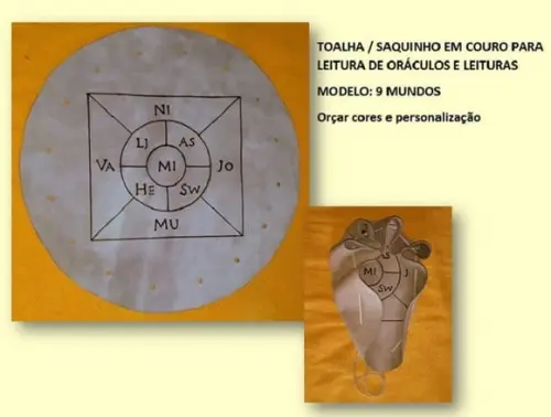 Saquinho / Toalha Couro 9 Mundos 45cm Mod. 1