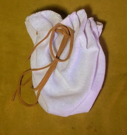 Saquinho / Toalha Algodão Fitilho Couro 45cm Mod. 01