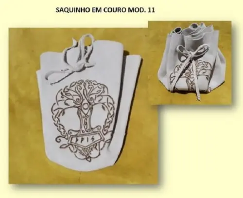 SAQUINHO DE COURO ÁRVORE DA VIDA MOD 11