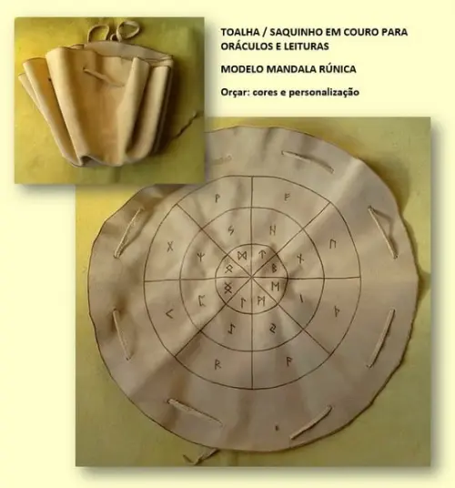 Saquinho / Toalha Couro Runas Mod. 05