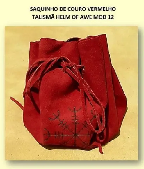 Saquinho / Toalha Couro Talismã Helm Of Awe 45cm Modelo 01