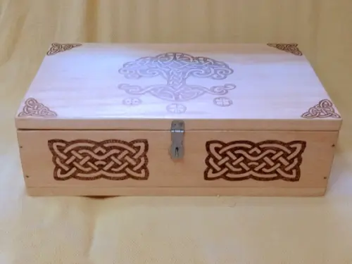 SPELLBOX / CAIXA DE MADEIRA ARVORE DA VIDA 28X15X50