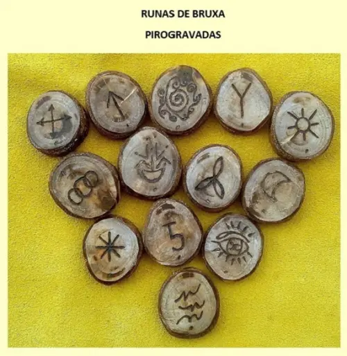 Talismãs Rúnicos em Cedro - 28 Peças