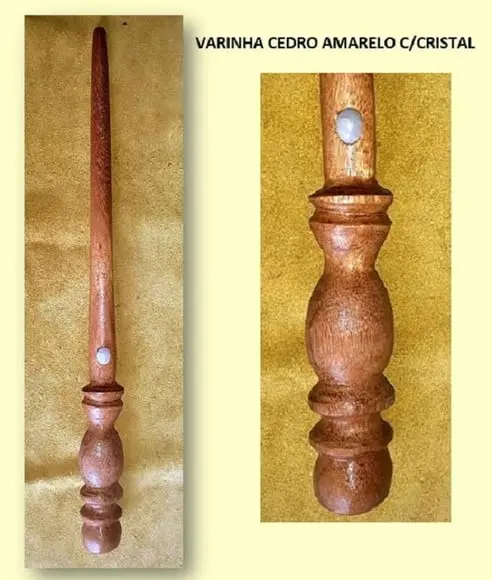 Varinha Cedro Amarelo C/cristal 40cm