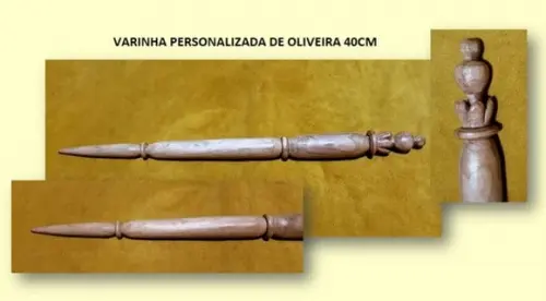 Varinha Entalhada de Oliveira 40cm