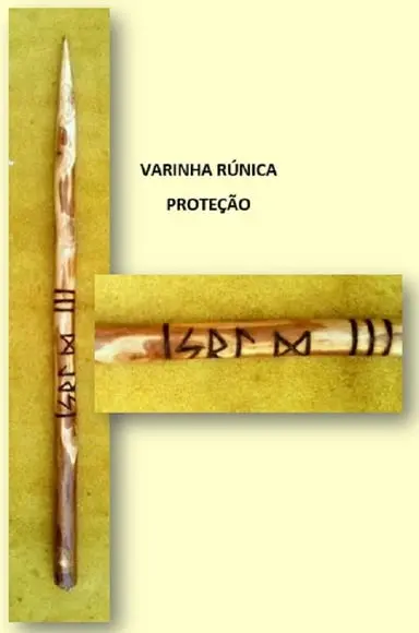 Varinha Rúnica Proteção 40cm