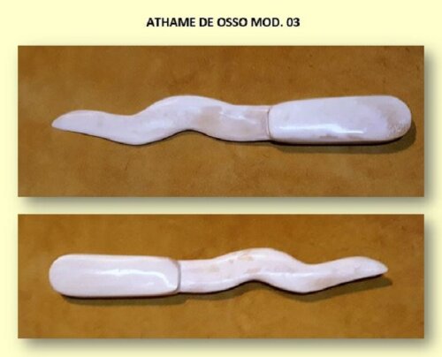 Athame de Osso Lamina Flamejante 28cm Mod 03