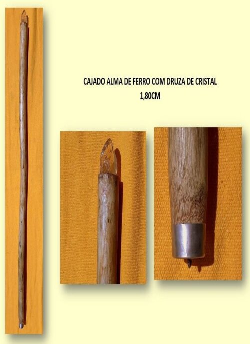 Cajado Alma de Ferro com Druza de Cristal 1,80cm