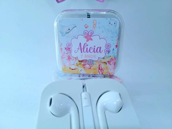 Fone de Ouvido Paris Fundo do Mar Aquarela na Caixinha