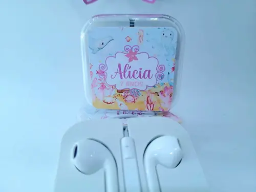 Fone de Ouvido Paris Fundo do Mar Aquarela na Caixinha