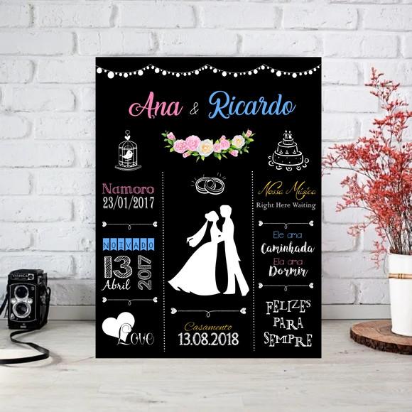 Arte Digital Chalkboard Casamento