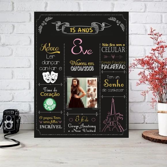 Arte Digital Chalkboard 15 Anos