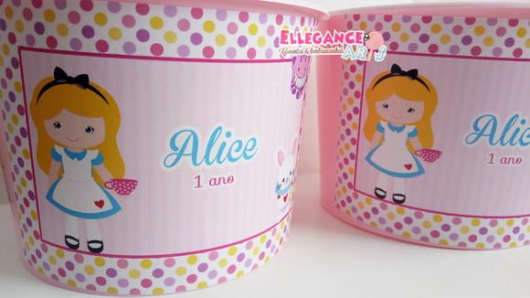 Balde de Pipoca Alice no País das Maravilhas