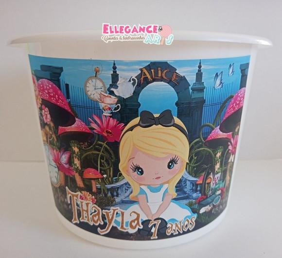 Balde de Pipoca Alice no País da Maravilhas