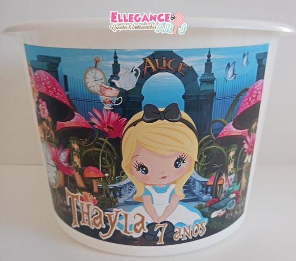 Balde de Pipoca Alice no País da Maravilhas
