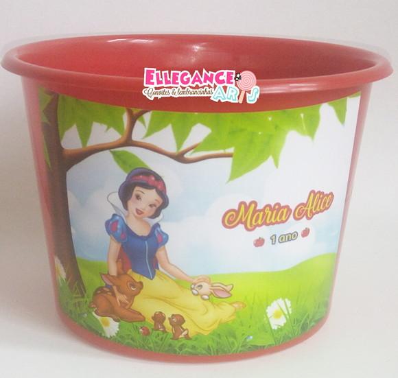 Balde de Pipoca Branca de Neve