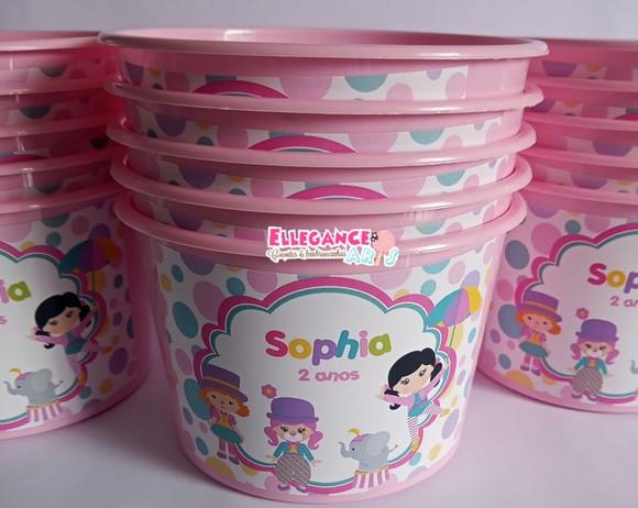 Balde de Pipoca Circo Menina