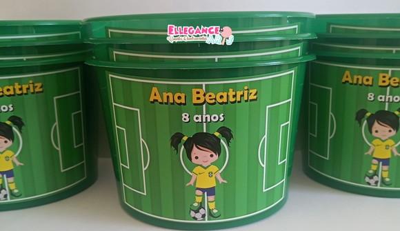 Balde de Pipoca Futebol Menina