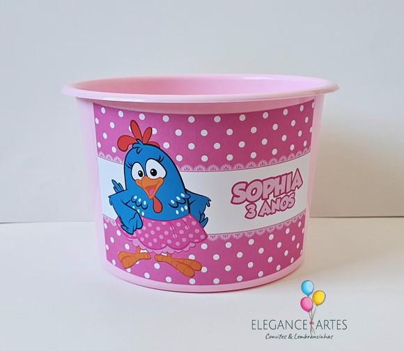 Balde de Pipoca Galinha Pintadinha